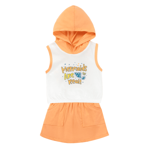 Bộ bé gái ngắn BST Aloha Animo TX0525066 (1-6Y,Trắng-cam,TT02)