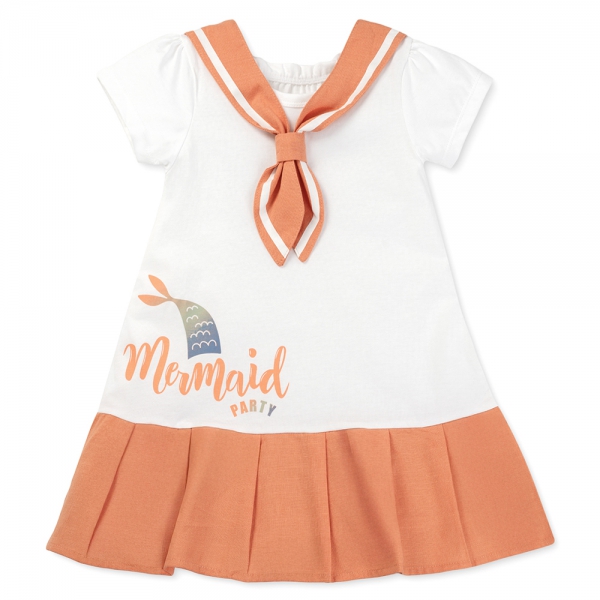 Đầm bé gái BST Aloha Animo TX0525065 (1-6Y,Trắng-cam,TT02)