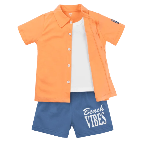 Bộ bé trai áo tay ngắn quần ngắn aloha Animo (1-6Y) HN0625007