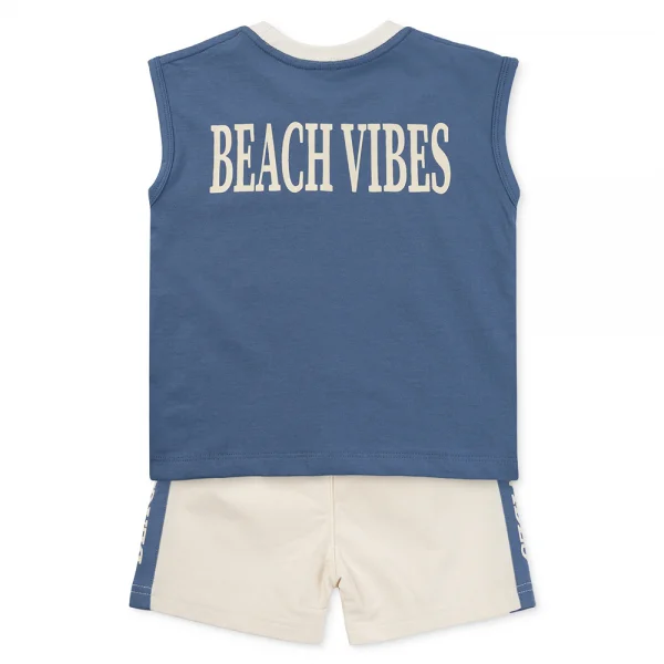 Bộ bé trai ngắn sát nách Bst Aloha Animo HN0625006 (1-6Y,Kem-dương,TT02)