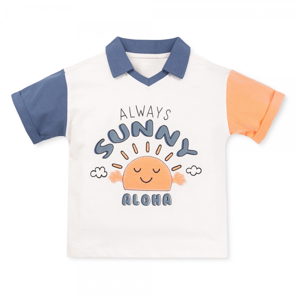 Bộ bé trai ngắn cavat Bst Aloha Animo HN0625005 (1-6Y,Trắng-dương,TT02)