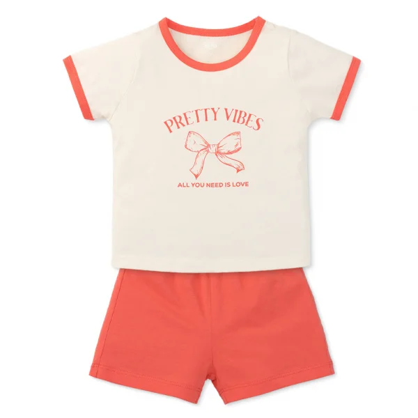 Bộ bé gái ngắn Animo Easy TX0425064 (1-4Y,Be-đỏ,TT02)