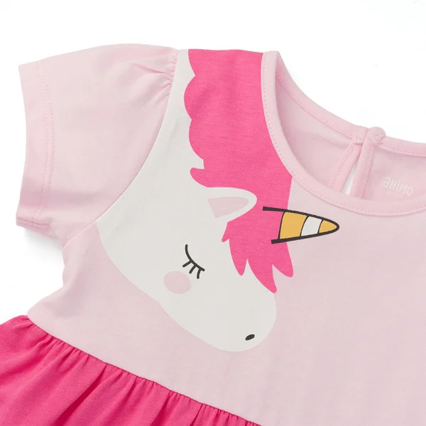 Đầm bé gái Animo Easy LU0525034 (1-4Y,Hồng-tím,TT02)