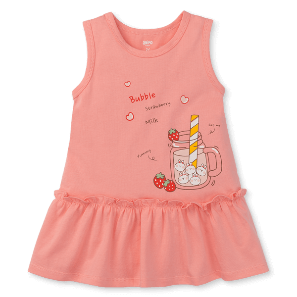 Đầm bé gái Animo Easy LU0525033 (1-4Y,Hồng đào,TT02)