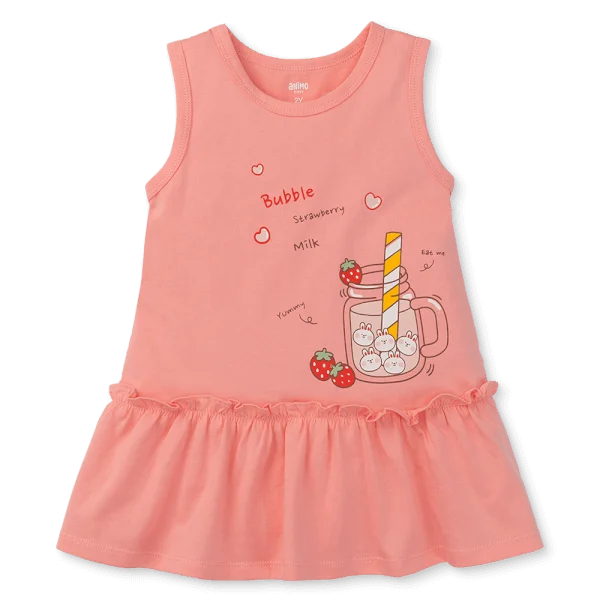 Đầm bé gái Animo Easy LU0525033 (1-4Y,Hồng đào,TT02)