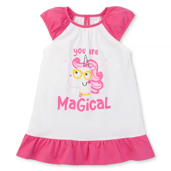 Đầm bé gái Animo Easy LU0525032 (1-4Y,Trắng-tím,TT02)