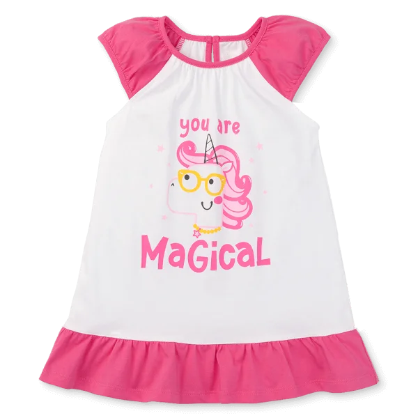 Đầm bé gái Animo Easy LU0525032 (1-4Y,Trắng-tím,TT02)