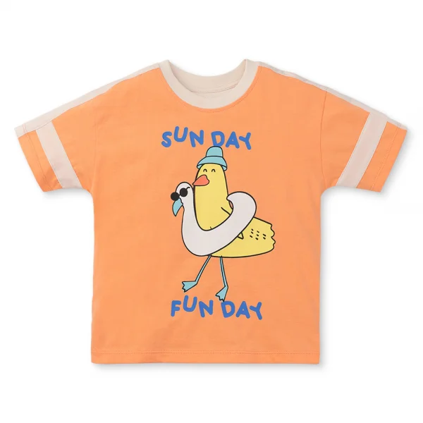 Bộ bé trai ngắn Bst Aloha Animo HN0625009 (1-6Y,Cam-kem,TT02)