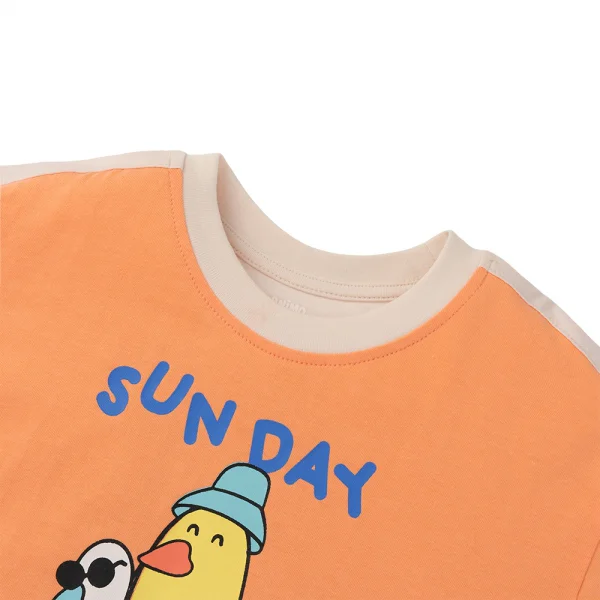 Bộ bé trai ngắn Bst Aloha Animo HN0625009 (1-6Y,Cam-kem,TT02)