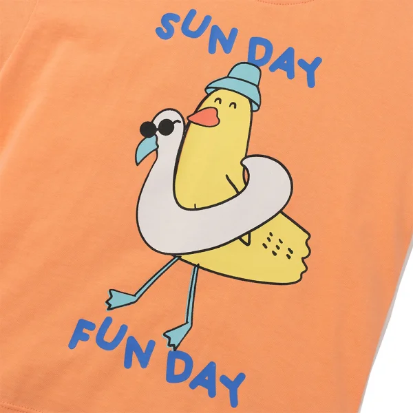 Bộ bé trai ngắn Bst Aloha Animo HN0625009 (1-6Y,Cam-kem,TT02)