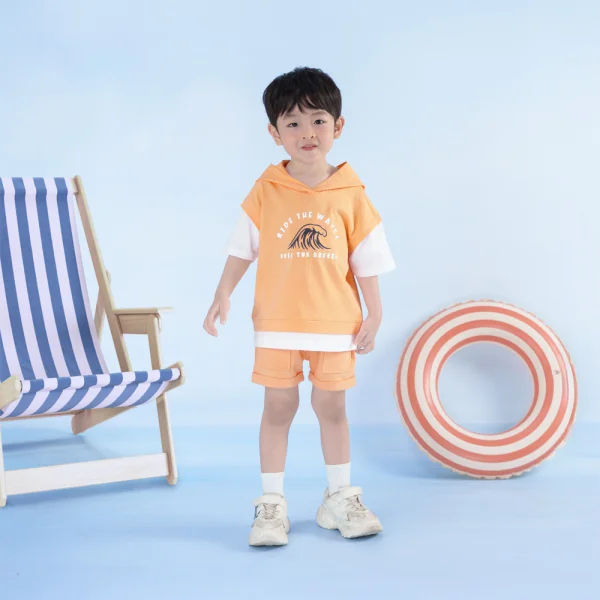 Bộ bé trai ngắn có nón Bst Aloha Animo HN0625008 (1-6Y,Cam,TT02)