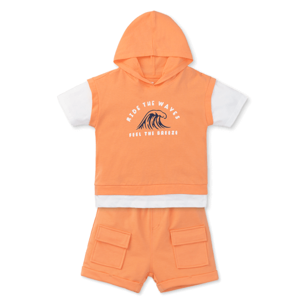 Bộ bé trai ngắn có nón Bst Aloha Animo HN0625008 (1-6Y,Cam,TT02)