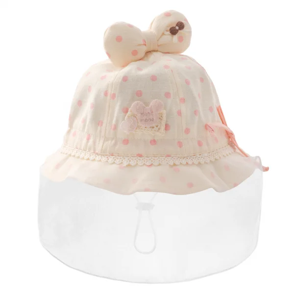 Nón vành tròn khăn voan bé gái 0-12M Animo A2503_MN012 (46cm,Hồng)