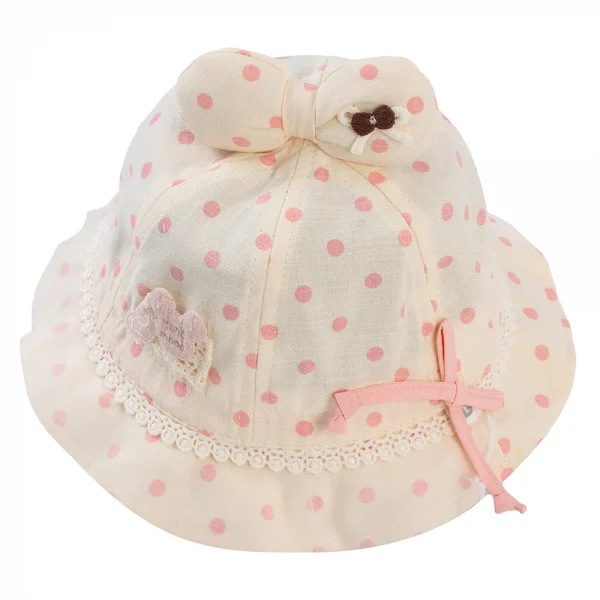 Nón vành tròn khăn voan bé gái 0-12M Animo A2503_MN012 (46cm,Hồng)