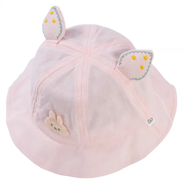 Nón vành tròn khăn voan bé gái 0-12M Animo A2503_MN011 (44cm,Hồng)