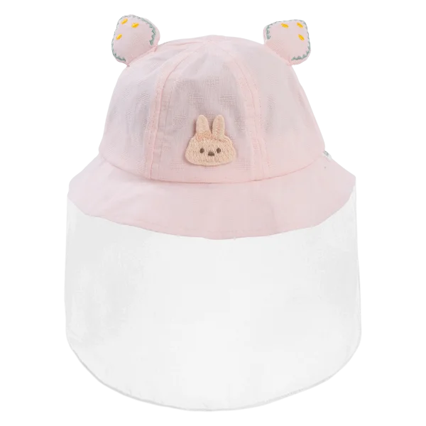 Nón vành tròn khăn voan bé gái 0-12M Animo A2503_MN011 (44cm,Hồng)