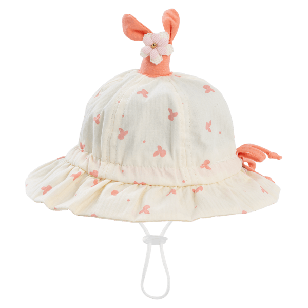 Nón em bé gái 0-12M vành tròn Animo A2503_MN005 (46cm,Kem-Hồng)