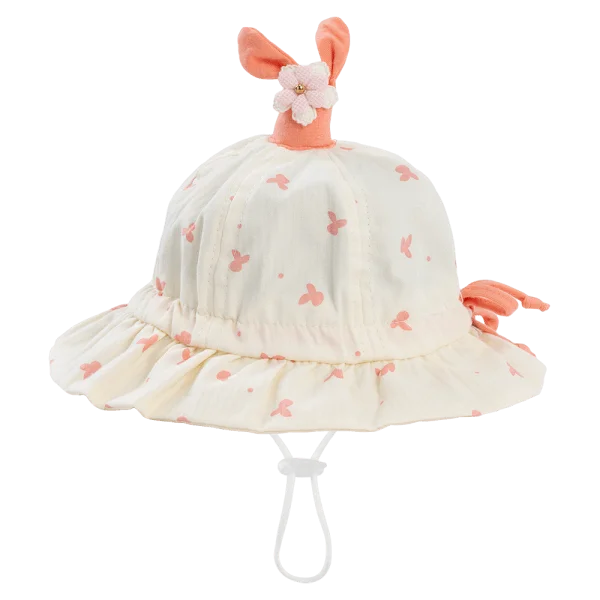 Nón em bé gái 0-12M vành tròn Animo A2503_MN005 (46cm,Kem-Hồng)