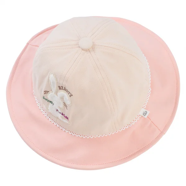 Nón bé gái lớn 3-6Y vành tròn Animo A2504_MN007 (52cm,Kem-Hồng)