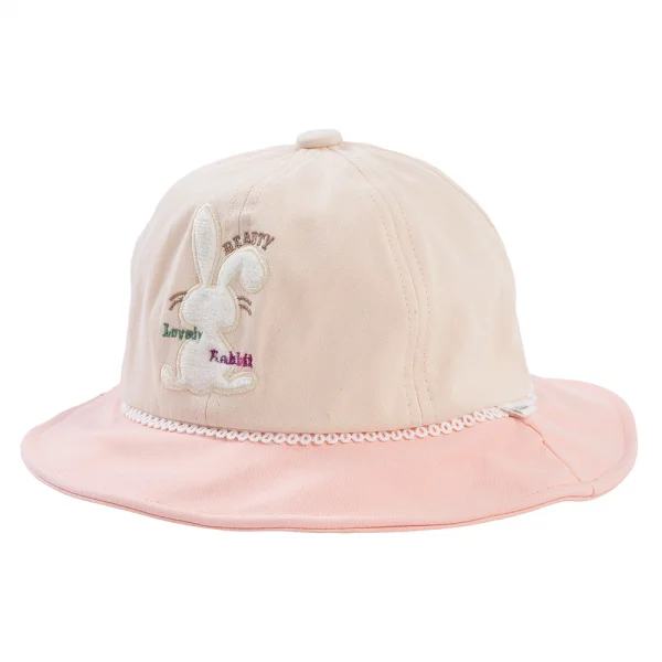 Nón bé gái lớn 3-6Y vành tròn Animo A2504_MN007 (52cm,Kem-Hồng)