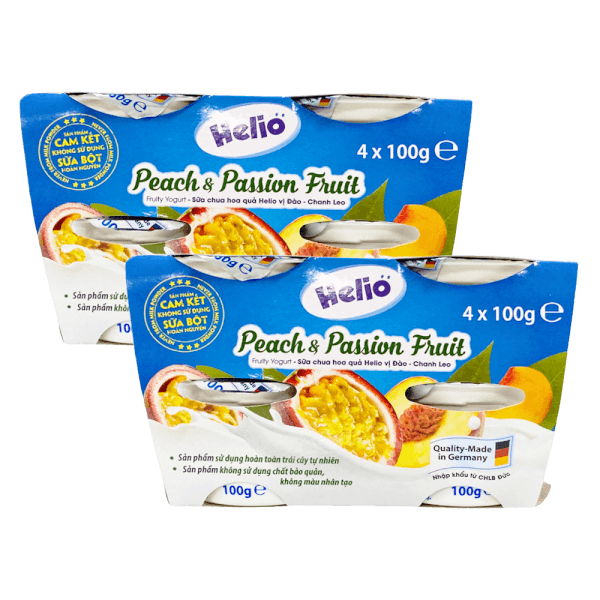 Combo 2 Sữa chua hoa quả Helio vị Đào - Chanh leo