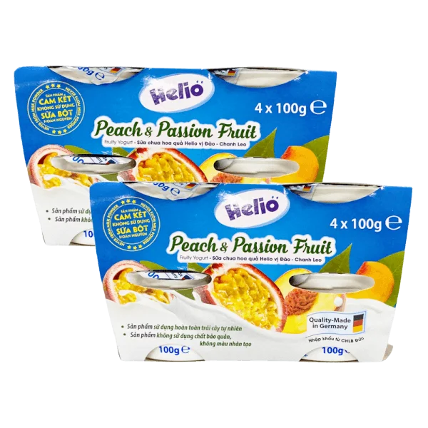 Combo 2 Sữa chua hoa quả Helio vị Đào - Chanh leo