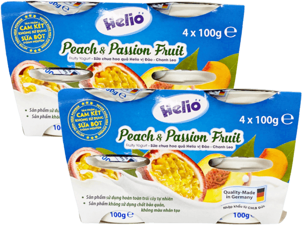 Combo 2 Sữa chua hoa quả Helio vị Đào - Chanh leo