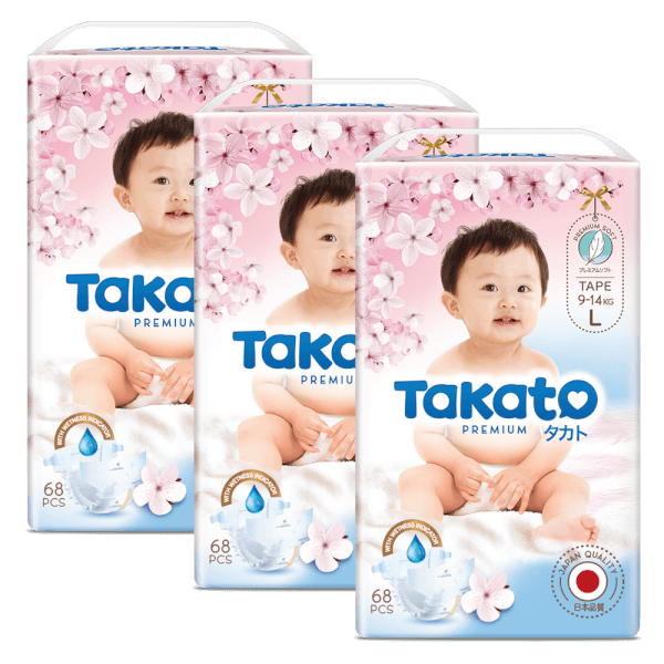 Combo 3 Tã dán Takato siêu mềm mại (L, 68 miếng)