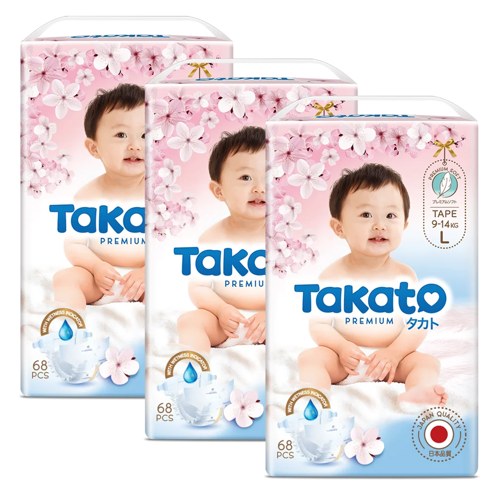 Combo 3 Tã dán Takato siêu mềm mại (L, 68 miếng)