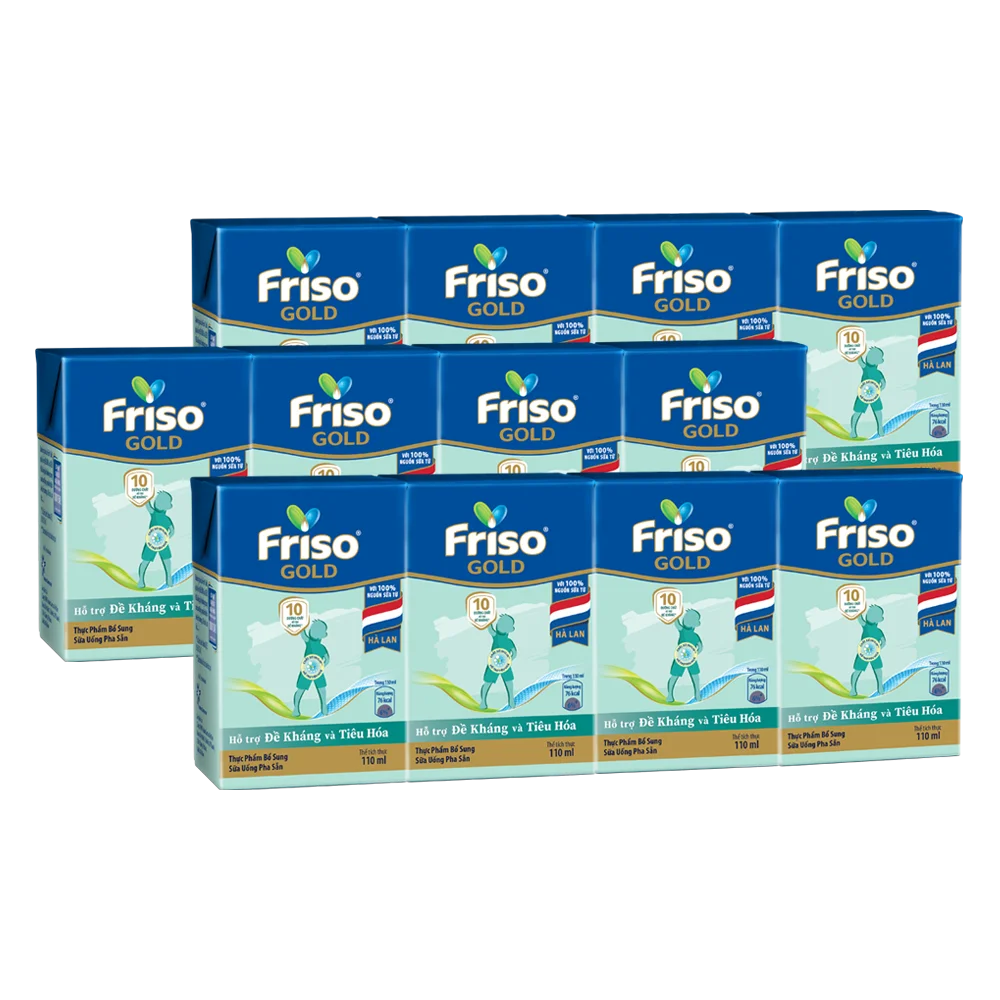 Combo 3 lốc Sữa Friso Gold 110ml (từ 1 tuổi) - Lốc 4 hộp - New