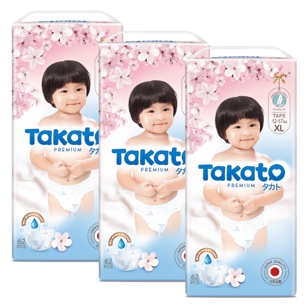 Combo 3 Tã dán Takato siêu mềm mại (XL, 62 miếng)