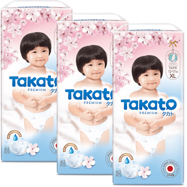 Combo 3 Tã dán Takato siêu mềm mại (XL, 62 miếng)