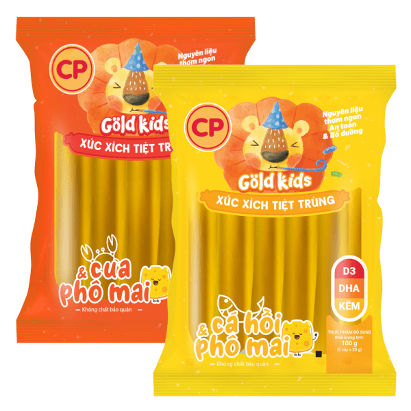 Combo 1 Xúc xích Cá hồi & Phô mai và 1 Xúc xích Cua & Phô mai