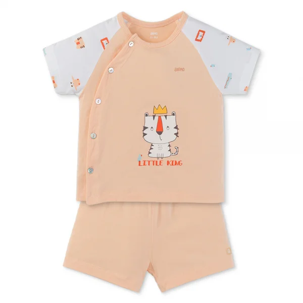 Set 2 Bộ kháng khuẩn Modal ngắn Animo BMC0525022 (0-24M,Cam-trắng,TT06)