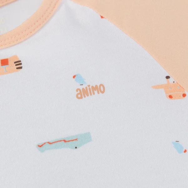 Set 2 Bộ kháng khuẩn Modal ngắn Animo BMC0525022 (0-24M,Cam-trắng,TT06)