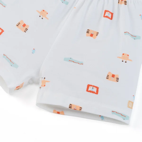 Set 2 Bộ kháng khuẩn Modal ngắn Animo BMC0525022 (0-24M,Cam-trắng,TT06)