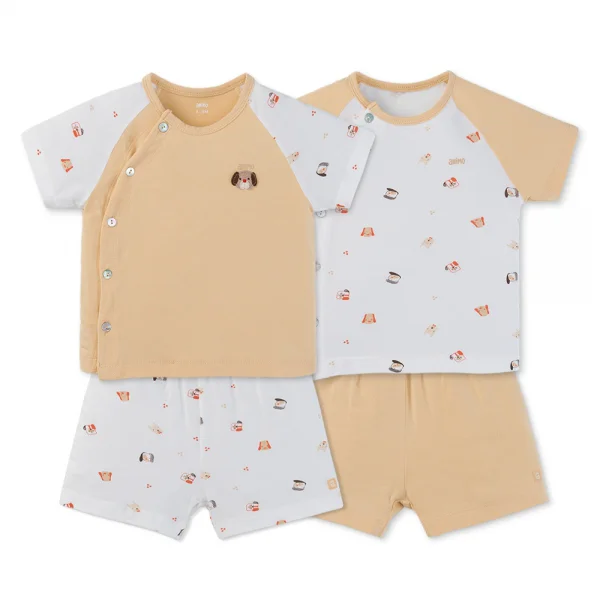 Set 2 Bộ kháng khuẩn Modal ngắn Animo BMC0525021 (0-24M,Nâu-trắng,TT06)