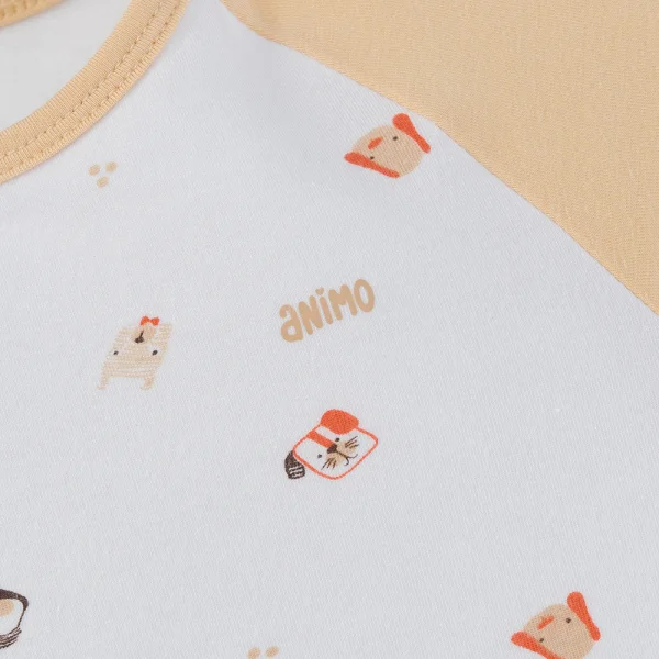 Set 2 Bộ kháng khuẩn Modal ngắn Animo BMC0525021 (0-24M,Nâu-trắng,TT06)