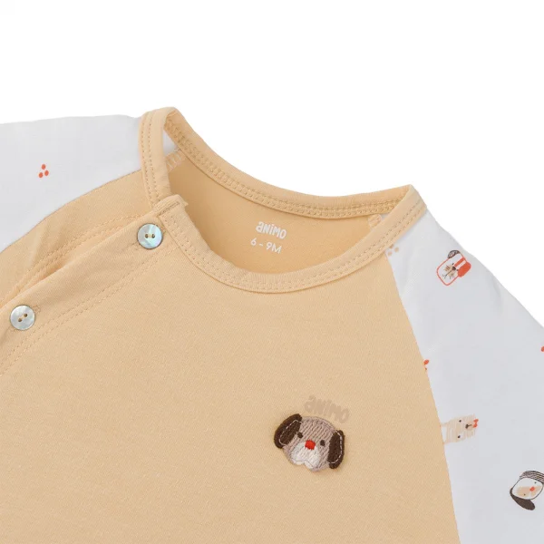 Set 2 Bộ kháng khuẩn Modal ngắn Animo BMC0525021 (0-24M,Nâu-trắng,TT06)