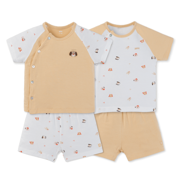 Set 2 Bộ kháng khuẩn Modal ngắn Animo BMC0525021 (0-24M,Nâu-trắng,TT06)