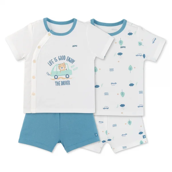 Set 2 bộ modal kháng khuẩn ngắn Animo VD0325027 (0-24M,Dương-trắng,DD06)