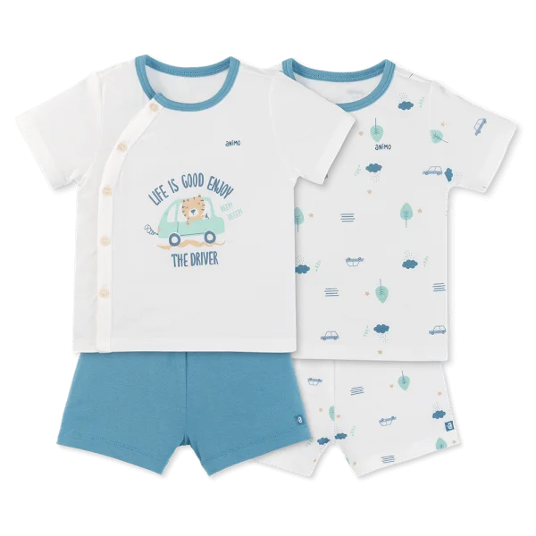 Set 2 bộ modal kháng khuẩn ngắn Animo VD0325027 (0-24M,Dương-trắng,DD06)