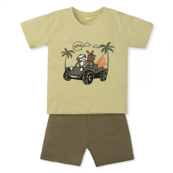 Bộ bé trai ngắn Animo Easy HN0525045 (1-4Y,Lá-lá,TT02)