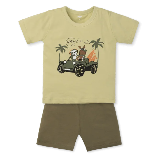 Bộ bé trai ngắn Animo Easy HN0525045 (1-4Y,Lá-lá,TT02)