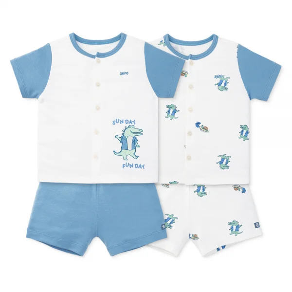 Set 2 bộ modal kháng khuẩn ngắn Animo VD0325025 (0-24M,Biển-trắng,DD06)