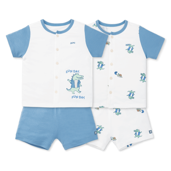 Set 2 bộ modal kháng khuẩn ngắn Animo VD0325025 (0-24M,Biển-trắng,DD06)