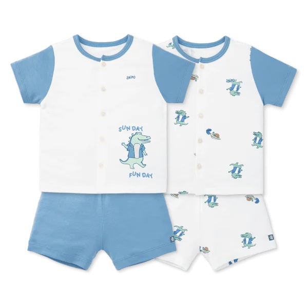 Set 2 bộ modal kháng khuẩn ngắn Animo VD0325025 (0-24M,Biển-trắng,DD06)