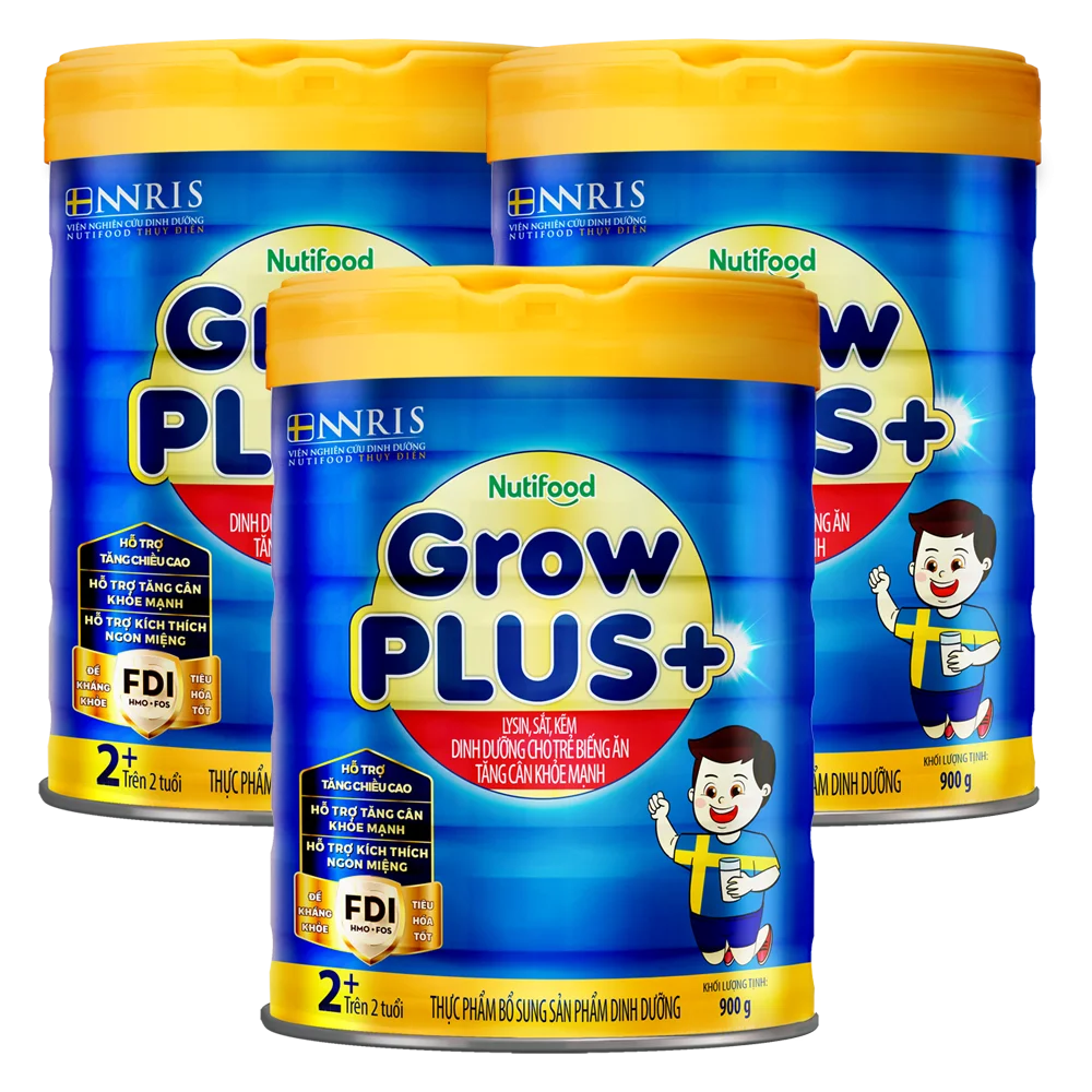 Combo 3 Sữa GrowPLUS+ Xanh 2+ tuổi, 900g