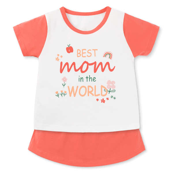 Bộ váy bé gái ngắn Animo Easy TX0625024 (1-4Y,Trắng-đỏ,TT02)