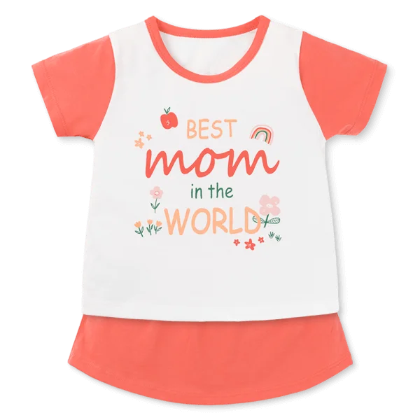 Bộ váy bé gái ngắn Animo Easy TX0625024 (1-4Y,Trắng-đỏ,TT02)